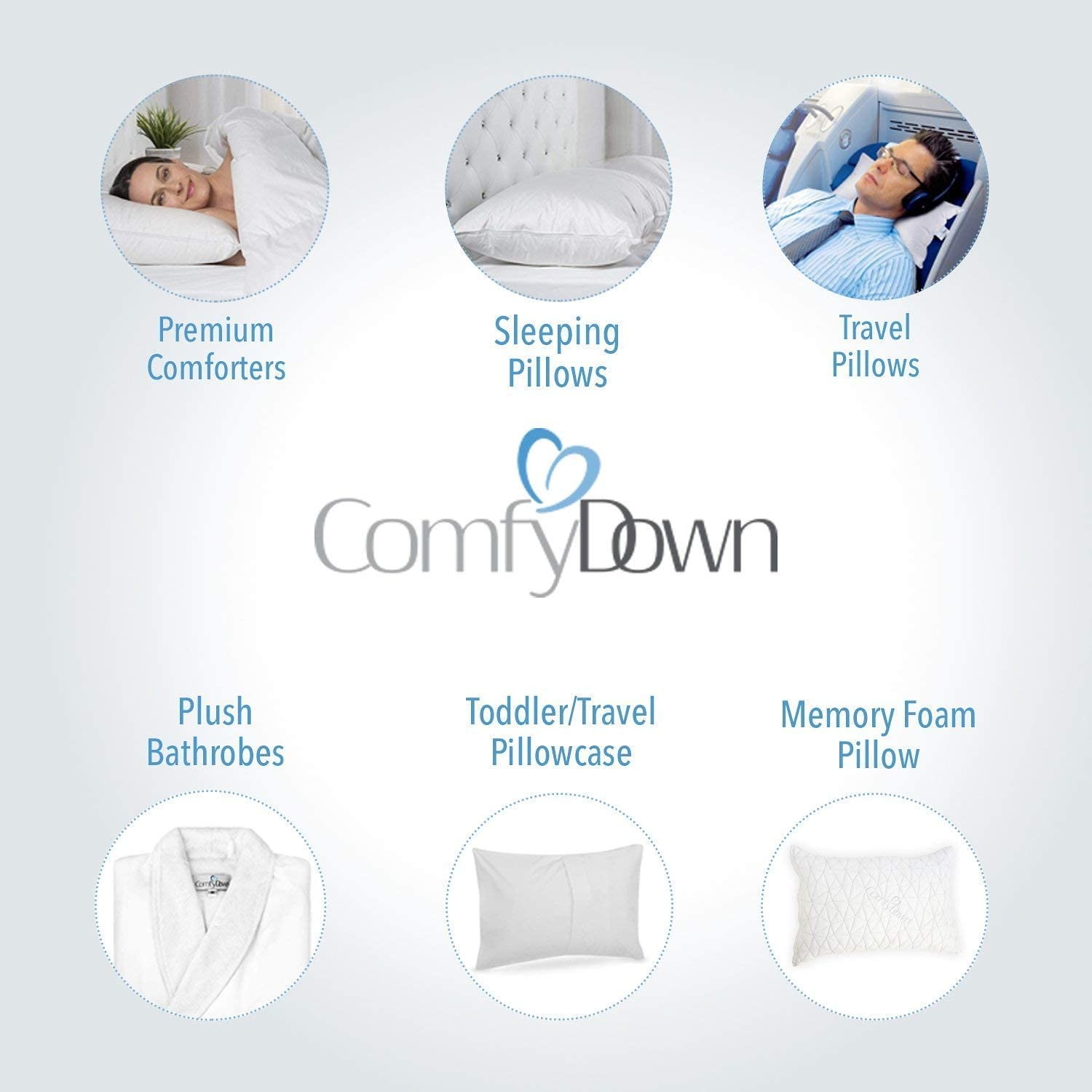 ComfyDown 95 Feather 5 Down Square 100 Cotton Cover Decorative